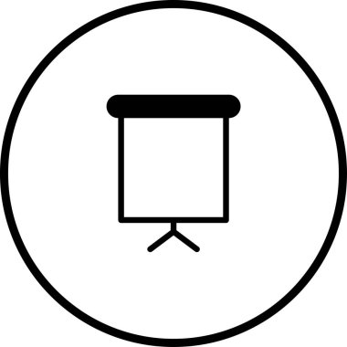 Basit sunum ekranı simgesi. Eğitim materyalleri, iş raporları ya da toplantılar ve konferanslar için bir sembol olarak mükemmel. Temiz tasarımı onu herhangi bir proje için çok yönlü hale getiriyor..