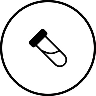 Bir laboratuvar şişesini tasvir eden minimalist siyah bir taslak ikonu. Çeşitli bağlamlarda bilim, tıp ve araştırma kavramlarını temsil etmeye uygundur..