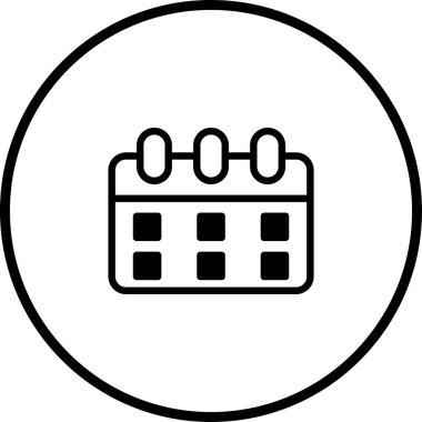 Minimalist takvim simgesi. Programlar, etkinlikler ve hatırlatıcılar için uygun. Dijital ve yazdırma medyası için mükemmel, projelere bir organizasyon dokunuşu eklemek.