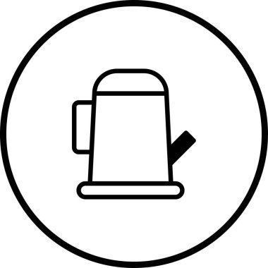 Bir çember içinde sulama kutusu simgesinin minimalist çizgisi çizimi. Basit ve temiz bir sembole ihtiyaç duyan bahçe, tarım veya tasarım projeleri için ideal.