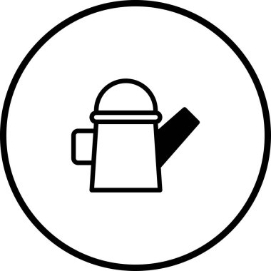 Minimalist bir sulama ikonu, bahçe, tarım veya sulama teması için idealdir. Temiz ve basit tasarım siyah ve beyaz.