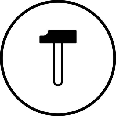 Çemberin içindeki minimalist bir çekicin basit bir simgesi. İnşaat, onarım ve onarım hizmetlerini temsil etmek için mükemmel. Temiz ve profesyonel tasarım