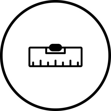 Çemberin içindeki ruh düzeyinde bir aracın minimalist vektör illüstrasyonu. İnşaat, hassasiyet ve doğru ölçümler için mükemmel..