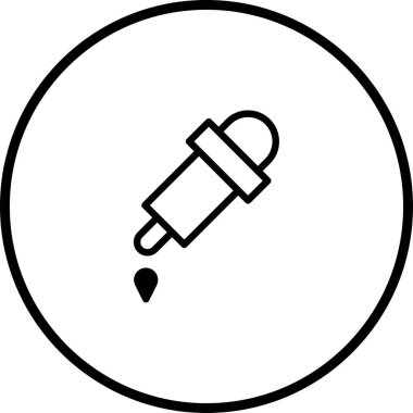 Tıbbi, bilimsel ya da laboratuvar teması için ideal bir damla dağıtan bir pipetin net vektör görüntüsü. Simge ya da grafik ögesi olarak mükemmel.
