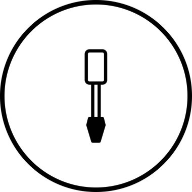 Tornavida ikonunun minimalist vektör çizimi. Tamir, bakım ve donanımla ilgili tasarımlar için ideal. Basit, temiz ve profesyonel bir sembol..