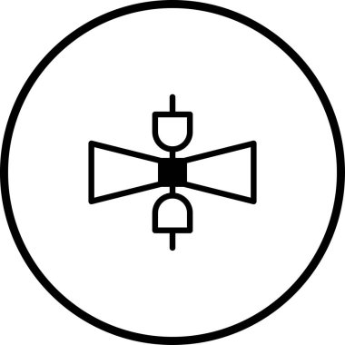 Çember içinde elektriksel bağlantı içeren temiz, minimalist bir tasarım. Teknolojiyi, gücü veya bağlantıyı temsil etmek için ideal.