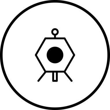 Geometrik bir cihazın minimalist bir çizimi. Çağdaş ve soyut bir tasarım sergiliyor. Sembolik tasarım için mükemmel..