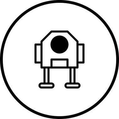 Basit ve modern robot vektör illüstrasyonunu içeren minimalist bir robot ikonu tasarımı. Teknoloji, tasarım ve fütüristik projelerde kullanmak için mükemmel..