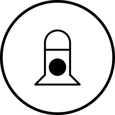 Yaratıcı projeler için daire tasarımı konsept vektör illüstrasyonu içinde bir füzenin veya roketin minimalist simgesi.