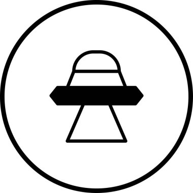 Bir UFO 'nun minimalist çizgi sanat simgesi, dünya dışı seyahatleri, teknolojiyi ve dairesel bir biçimde izole edilmiş uzay keşiflerinin bilinmeyen yönlerini temsil ediyor..