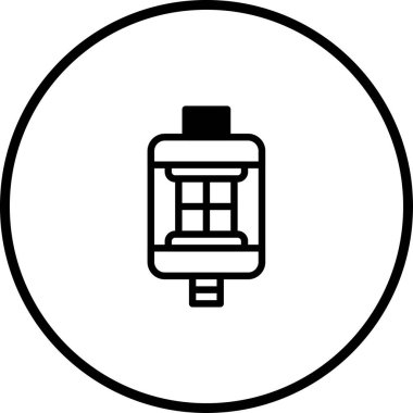 Basit bir minimalist tütün tankı simgesi, buharlaşma, e-sigara veya tütün alternatifleri ile ilgili tasarımlarda kullanılmaya uygundur..