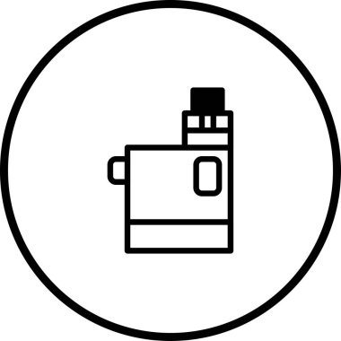 Sağlık ve alternatif tütün konsepti için buharlaştırma aygıtı vektör çizimi. Bu basit ve net resim çeşitli projeler için kullanılabilir.