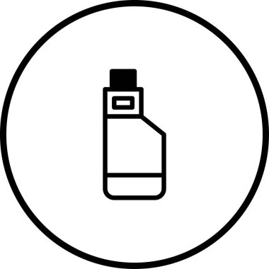 Daireye sarılı bir kalem minimalist vektör çizimi. Modern buharlaşma teknolojisini sembolize eden logo, simge ya da tasarım unsuru olarak kullanmak için ideal.