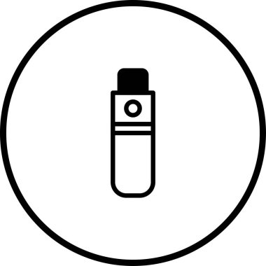 Vape kalem ya da elektronik sigaranın basit ve modern bir simgesi, dijital uygulamalar ve sigara içme alternatifleriyle ilgili tasarımlar için mükemmel..