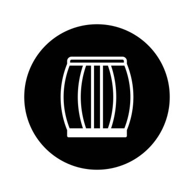 Bira fabrikası logoları ve ürün etiketleri için mükemmel bir minimalist varil çizimi, aynı zamanda bir vektör grafik tasarımı. Bu illüstrasyon simge olarak kullanılabilir.