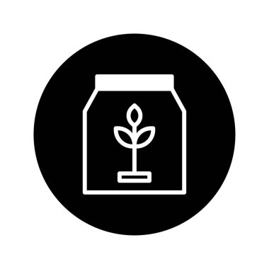 Bir minimalist bitki ikonu organik ürünleri ve sürdürülebilir tarımı sembolize eder. Bu görüntü ekolojik, çevresel ve yeşil iş projeleri için uygundur.