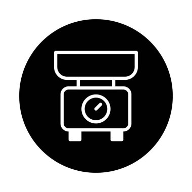 Çeşitli tasarım projelerinde ölçüm, denge ya da hassasiyeti temsil etmek için uygun bir tartı ölçeğinin siyah ve beyaz çizimi. Doğruluk ve kontrol iletmek için bu simgeyi kullanın.