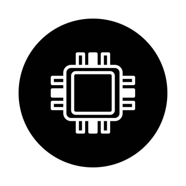 Merkezi bir işlemci birimini (CPU) temsil eden teknoloji simgesi, modern bilgisayar donanımı ve dijital yeniliği sembolize eder..