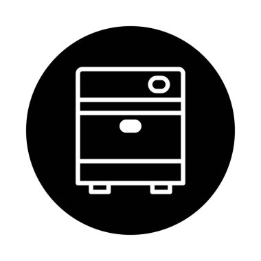 Zarif bir tasarımı olan modern bir komodinin minimalist bir simgesi. Mobilya, iç tasarım ya da ev dekorasyonu için mükemmel..