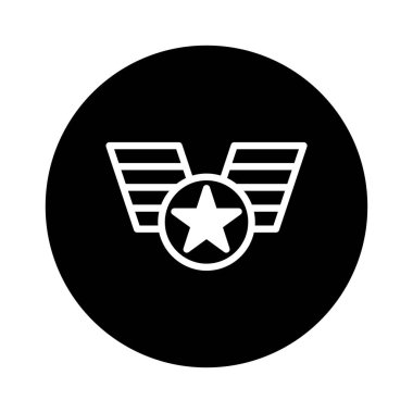 Merkezi yıldızlı, onur ve hizmet simgeleyen katı bir askeri rozet. Vatansever tasarımlar veya askeri temalı projeler için ideal, saygı ve adanmışlık iletimi.