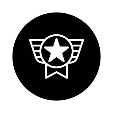 Bir ödül ve yıldız ikonu, basit, zarif bir şekilde, vektör formatında dizayn edilmiş bir başarı rozeti. İş dünyasında başarıların altını çizmek, tanınmak ve şampiyon olmak için mükemmel..