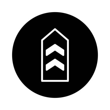 Siyah arkaplana karşı ok kavramına sahip soyut bir amblem, modern yaratıcı projeler için mükemmel. Minimalist bir tasarımı var. Markalar ve logolar için harikadır..