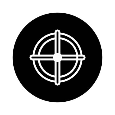 Minimalist bir hedef ikon tasarımı, odak, hassasiyet ve doğruluğu temsil ediyor. Beyaz üçgen, koyu siyah bir zemin üzerine kurulmuş. Göze çarpan, cesur bir sembol oluşturuyor..