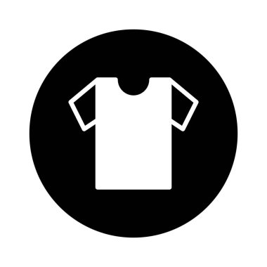 Beyaz tişörtün minimalist bir simgesi, siyah bir arka plana karşı. Giysileri, modayı veya online alışverişi temiz ve modern bir şekilde temsil etmek için ideal..