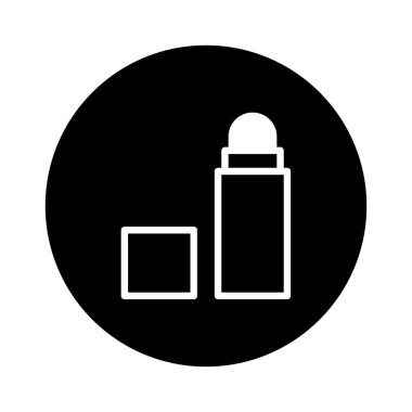 Bir deodorant çubuğunun minimalist çizimi, kapağı açık, kişisel hijyen, tazelik ve günlük bakımı temsil ediyor..