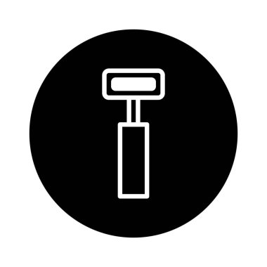 Siyah bir arkaplana karşı beyaz çizilmiş bir vakum şarap koruyucusunu gösteren minimalist bir illüstrasyon, şarap koruma sürecini vurguluyor.