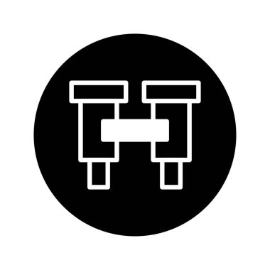 Dürbünün minimalist simgesi, seyahat, keşif ve macera teması için ideal. Basit bir görsel öğe arayan web siteleri, uygulamalar ve grafik tasarımlar için uygundur.