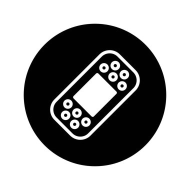 Tıbbi bakım ikonu alçı yapıştırıcı yara tedavisi ilk yardım seti acil durum malzemesi siyah renk, çeşitli tıbbi ve sağlık hizmetleri bağlamında kullanılmak üzere tasarlandı.