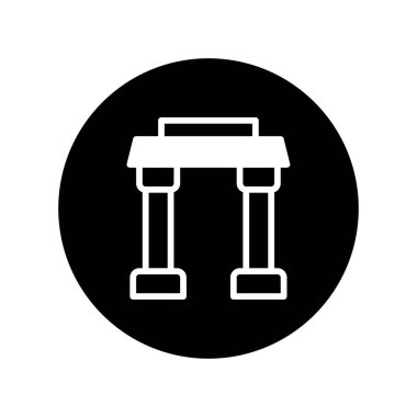Temiz çizgileri olan minimalist bir mimari kemer yolu ikonu. Grafik tasarım projelerinde veya sembol olarak kullanmak için mükemmel.