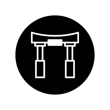 Japon kültürünü ve ruhaniliğini sembolize eden bir Torii kapısının minimalist vektör çizimi. Bu temiz ve basit tasarım gelenek ve sükunetin özünü yakalar..