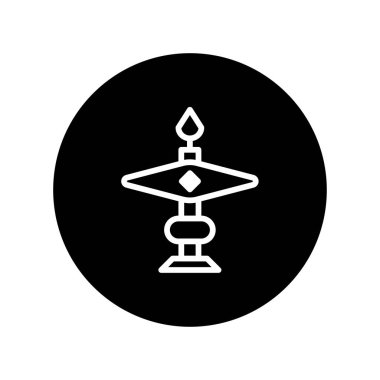 Diwali ve Hindu kültürünün sembolü olan ve ışığı ve maneviyatı temsil eden geleneksel bir gaz lambasının basit ama zarif bir gösterimi..