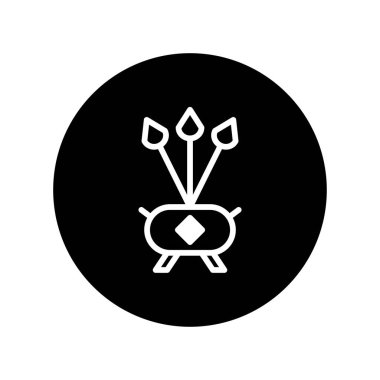 Fantezi, mistik ya da doğayla ilgili tasarımlar için ideal bir saksıda stilize edilmiş bir çiçeğin minimalist vektör çizimi. Temiz çizgiler ve siyah-beyaz renk şeması zarif basitliğine eklenir.