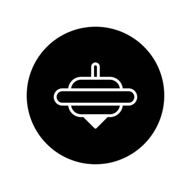 Bu minimalist vektör illüstrasyonunda basit bir dönen top, oyun ve geleneksel oyunların çocukluk anılarını anımsatıyor.