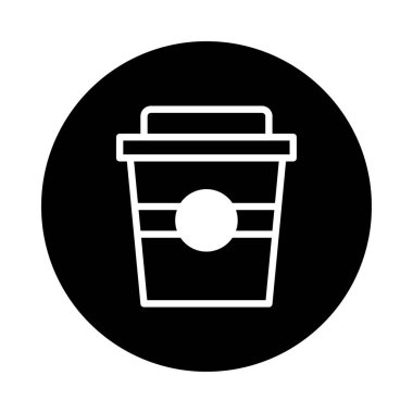 Kahve fincanı simgesini tasvir eden minimalist bir siyah-beyaz vektör çizimi, kafeleri, içecekleri veya içeceklerle ilgili temaları temsil etmek için mükemmel.