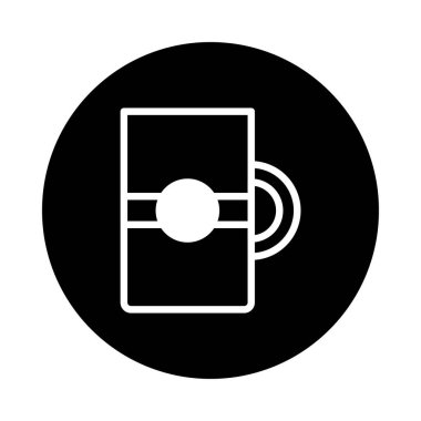 Siyah arka planda bir kahve fincanı simgesinin minimalist tasarımı, kahve veya kafeleri temsil eden web siteleri veya tasarımlar için mükemmel..