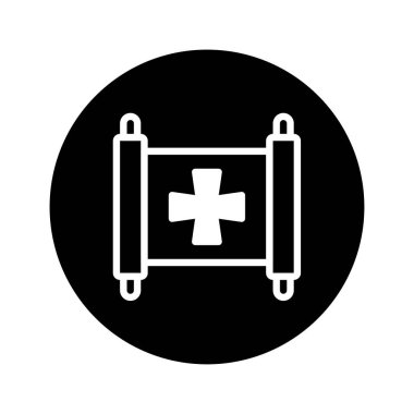 Sağlık hizmetlerini, tarihi tıbbı ve ortaçağ uygulamalarını sembolize eden tıbbi parşömen simgesi, tarihi bir bağlamda tedavi, bakım ve sağlığı temsil etmektedir..