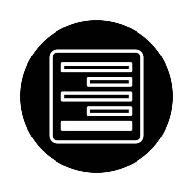 Bir belge içinde yapılandırılmış içerik düzenini tasvir eden minimalist bir simge. Bilgi mimarisi ve veri sunumu için ideal.