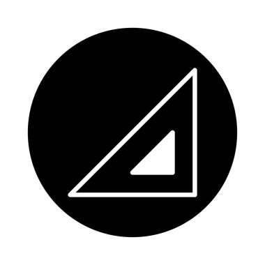 Bir dik üçgen ve bir daire ile basit bir grafik gösterimi. Hassasiyet ve detay göstergesi. Dijital ortamda geometri veya mühendislik kavramları sunmak için ideal