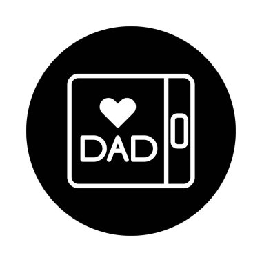 Babama olan sevgimin minimalist, sembolik bir temsili. Resim kare bir figür içinde 'DAD' sözcüğüyle birleştirilmiş bir kalp simgesi içeriyor.