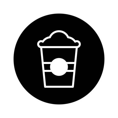 Buharlı, logo, ikon ya da markalaşma için mükemmel minimalist bir içecek tasarımı. Beyaz bir arkaplanda izole edilmiş.