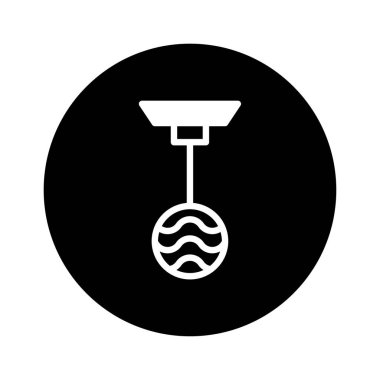 Tavan lambasının basit ama zarif bir tasviri. Kolye, herhangi bir iç tasarım projesine modern bir dokunuş ekleyerek dalgalı bir tasarım içerir..