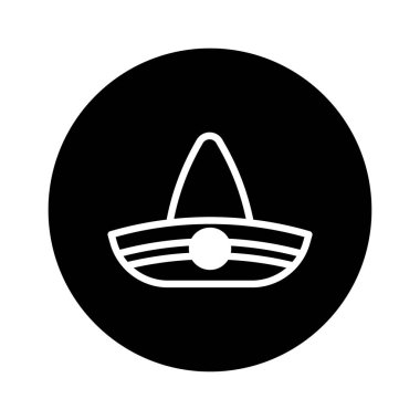 Meksika kültürünü, geleneklerini ve festival kutlamalarını temsil eden, tasarım projeleri için ideal bir sombrero simgesi..