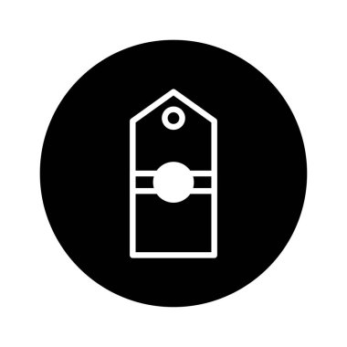 Rütbe ve otoriteyi simgeleyen minimalist bir rozet simgesi siyah bir çemberin içinde bulunur. Tanımlama için tasarlanan bu vektör resmi, temiz ve modern bir biçime sahiptir..