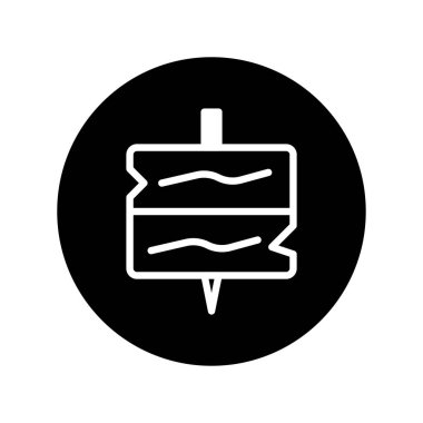 Tahta tabela ikonunun minimalist vektör çizimi. Web sitesi tasarımlarına, haritalara veya herhangi bir grafik projesine yön ögesi eklemek için mükemmel.