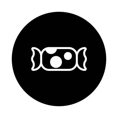 Polka noktalı bir şekerin izole edilmiş vektör grafiği, tasarım projelerinde şeker, şeker veya şekerleme temaları için mükemmeldir..