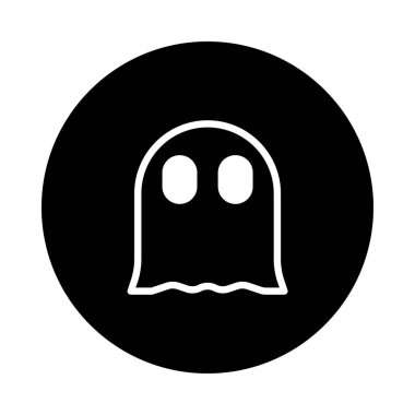 Minimalist, ürkütücü bir cadılar bayramı hayalet silueti siyah dairesel bir zemin üzerinde, bayramın ruhunu çağrıştırıyor. Bu tasarım mevsimlik projeler için mükemmel..